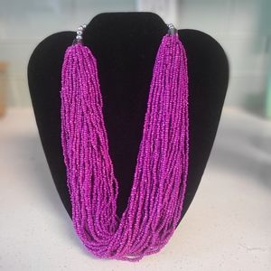 Multi-strand purple necklace